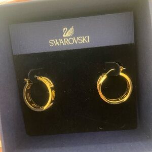 Swarovski Gold-Tone Hoop Earrings